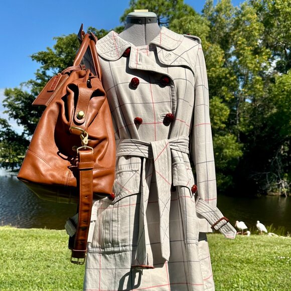 COACH Cabin Bag Medium 1997 British Tan 0502 Hang Tag Luggage ID Travel Duffle - Picture 4 of 16